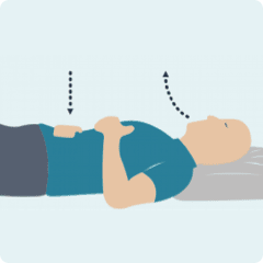 قم بإخراج النفس ( زفير) ببطء مع وضع الشفتين مزمومتين